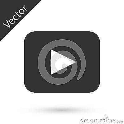 Grey Play button icon isolated on white background. Vector Vector Illustration