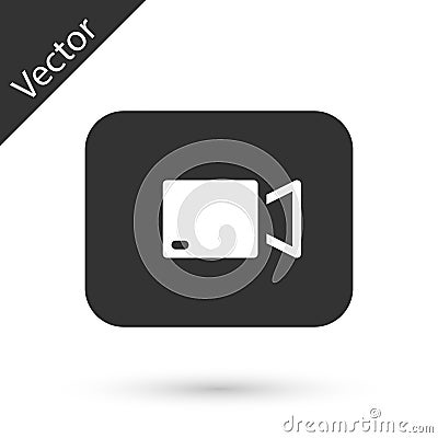 Grey Play video button icon isolated on white background. Film strip sign. Vector Vector Illustration