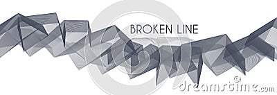 Grey polyline. Abstract broken line on white. Vector graphics Vector Illustration