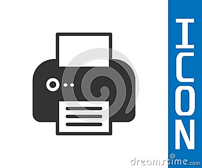 Grey Printer icon isolated on white background. Vector Vector Illustration