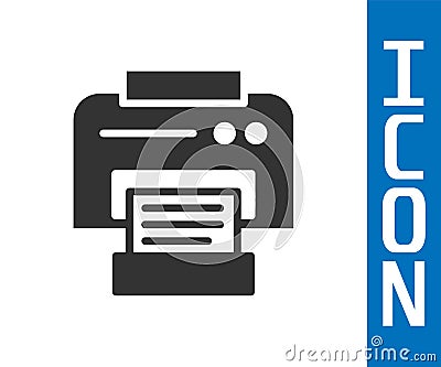 Grey Printer icon isolated on white background. Vector Illustration Vector Illustration
