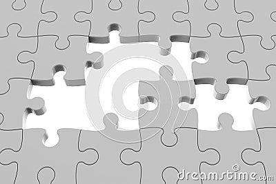 Grey puzzle pieces Stock Photo