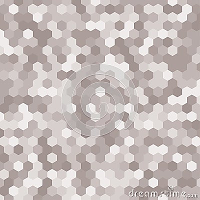 Grey random a hexagon mosaic, tiles background. Vector Illustration