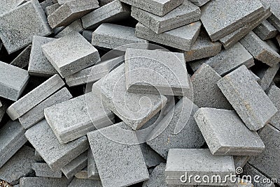 Grey rectangular paving tiles Stock Photo