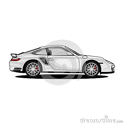 grey retro 2006 porsche turbo Vector Illustration