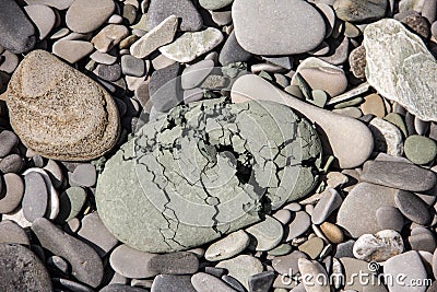 Grey ruined stone fragile rock Stock Photo