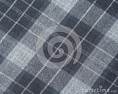 Grey scottish checked wool fabric texture background Stock Photo