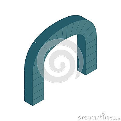 Grey semicircular stone arch icon Vector Illustration