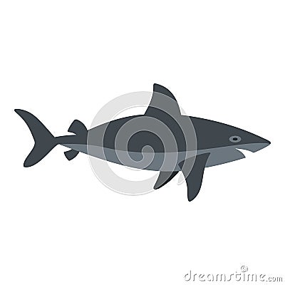 Grey shark fish icon isolated Vector Illustration