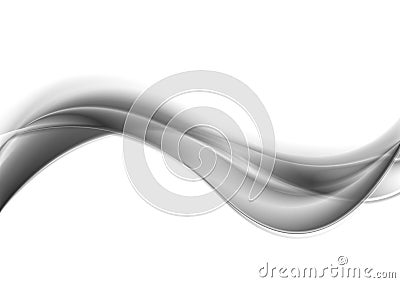 Grey silver smooth waves abstract background Vector Illustration