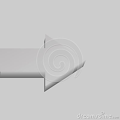 Grey single flat-lying vector arrow Vector Illustration