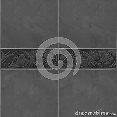 Grey square ceramic and bordure tile seamless, can be used indoors and outdoors Stock Photo