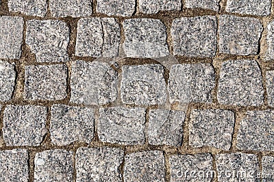 Grey stone background. Ancient stone pavement. Stock Photo