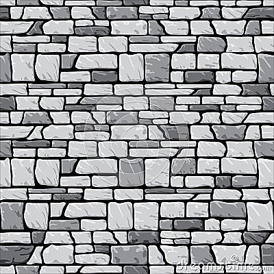 Grey stone wall seamless Vector Illustration