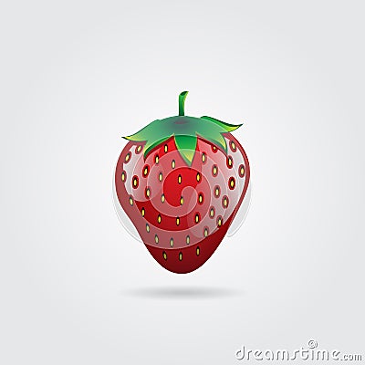 Red strawberry abstract on light grey background Vector Illustration