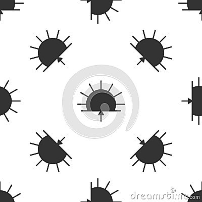 Grey Sunrise icon isolated seamless pattern on white background. Vector Illustration Vector Illustration