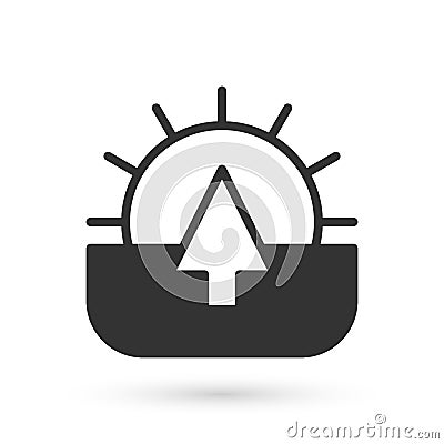 Grey Sunrise icon isolated on white background. Vector Vector Illustration