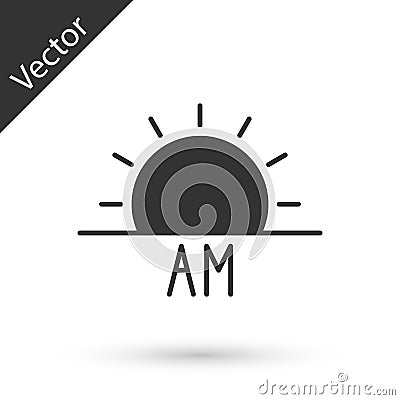 Grey Sunrise icon isolated on white background. Vector Illustration Stock Photo