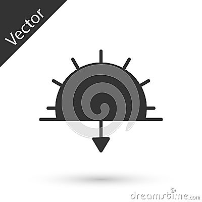 Grey Sunset icon isolated on white background. Vector Illustration Vector Illustration