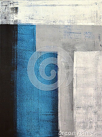 Grey and Teal Abstract Art Painting Stock Photo