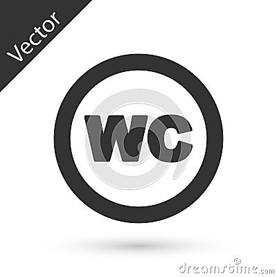 Grey Toilet icon isolated on white background. WC sign. Washroom. Vector Vector Illustration