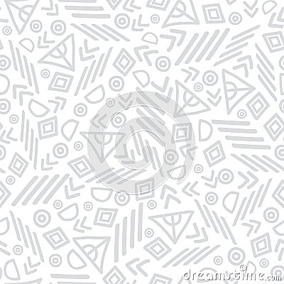 Grey tribal abstract seamless repeat pattern Vector Illustration