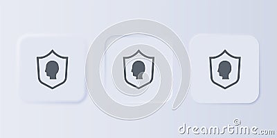 Grey User protection icon isolated on grey background. Secure user login, password protected, personal data protection Stock Photo