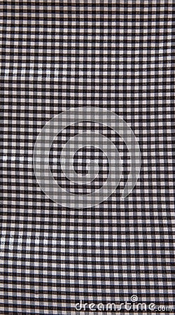 Grey and white checkered fabric texture background Stock Photo