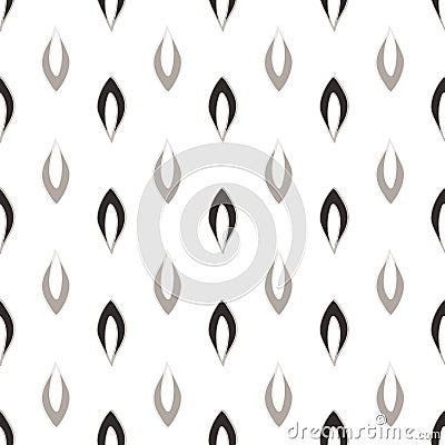Grey and White Geometric Drops Repeat Pattern Vector Print Vector Illustration