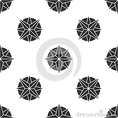 Grey Wind rose icon isolated seamless pattern on white background. Compass icon for travel. Navigation design. Vector Vector Illustration