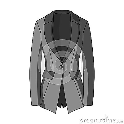 Grey Women s jacket with pockets. Work austere style.Women clothing single icon in monochrome style vector symbol stock Vector Illustration