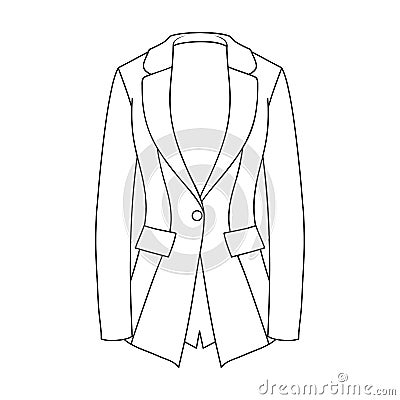 Grey Women s jacket with pockets. Work austere style.Women clothing single icon in outline style vector symbol stock Vector Illustration