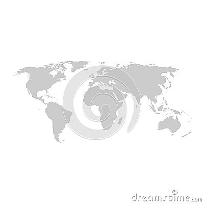 Grey world map vector flat design. Vector Illustration