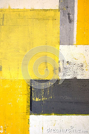 Grey and Yellow Abstract Art Painting Stock Photo