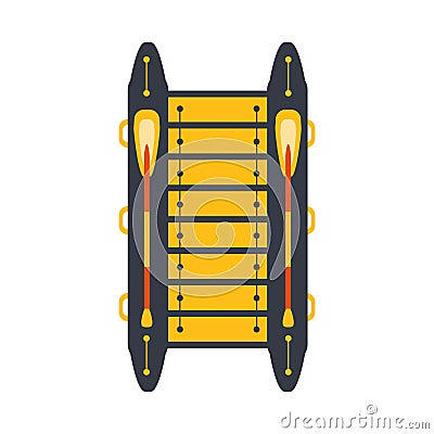 Grey And Yellow Catamaran With Two Peddles, Part Of Boat And Water Sports Series Of Simple Flat Vector Illustrations Vector Illustration