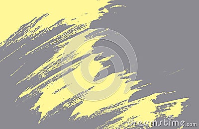Grey yellow and blue paint brush strokes background Stock Photo