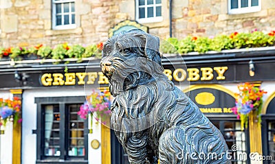 Greyfriars Bobby famous dog monument in Edinburgh old town, Scotland Editorial Stock Photo