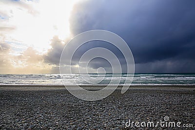 Greymouth Beach, West Coast of South Island, New Zealand Stock Photo