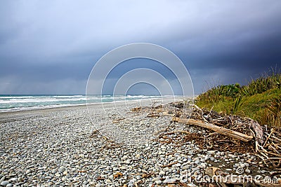Greymouth Beach, West Coast of South Island, New Zealand Stock Photo