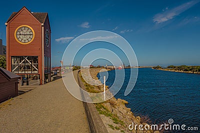 Greymouth Clocktower at Grey River Mawheranui, New Zealand Editorial Stock Photo