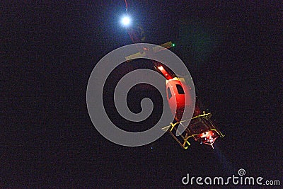 Rescue helicopter on mercy flight Editorial Stock Photo