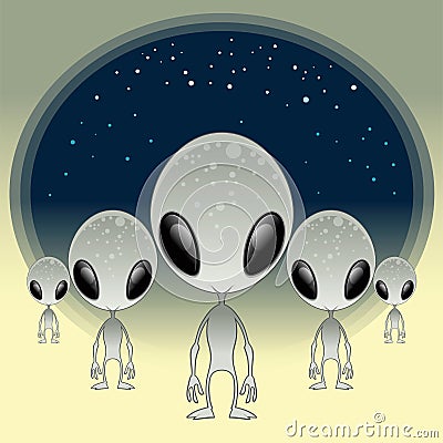 Greys - UFO Vector Illustration