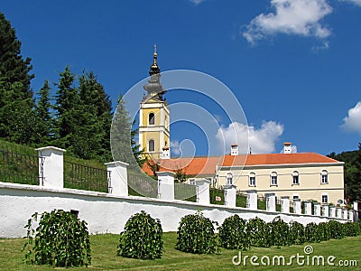 Grgeteg Orthodox monastery from 1717 in the Fruska Gora mountain northern Serbia Stock Photo