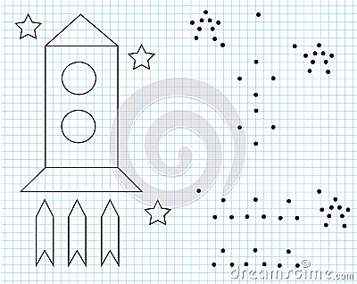 Grid copy worksheet. educational children game. Drawing activity for toddlers and kids Vector Illustration