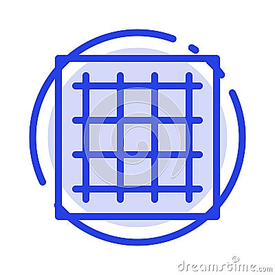 Grid, Graph, Drawing, area, software Blue Dotted Line Line Icon Vector Illustration