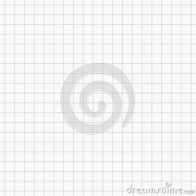 Grid gray vector seamless pattern. Similar to sheet of paper in cells. Geometric repeatable simple striped texture Vector Illustration