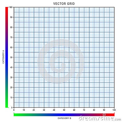 Grid infographic graph vector illustration, with sharp easy to view clean lines, soft tones and bold gradient bars Vector Illustration