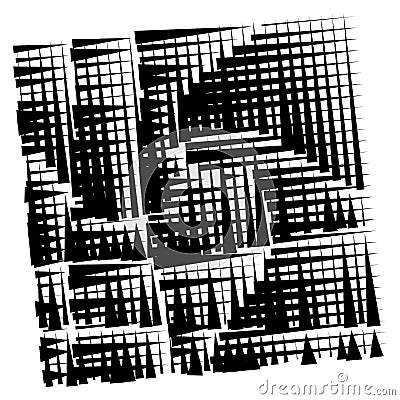 Grid, mesh abstract geometric pattern. segmented intersect lines. crossing dynamic stripes texture. random dashed streaks lattice Vector Illustration