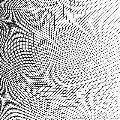 Grid - mesh of dynamic curved lines. Abstract geometric pattern. Vector Illustration