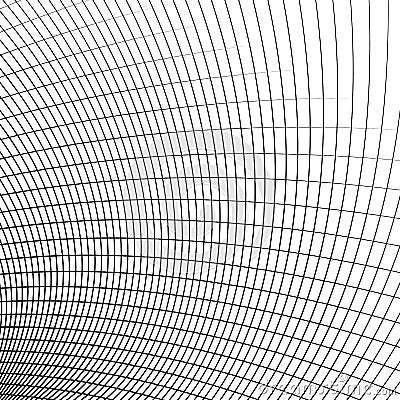 Grid - mesh of dynamic curved lines. Abstract geometric pattern. Vector Illustration